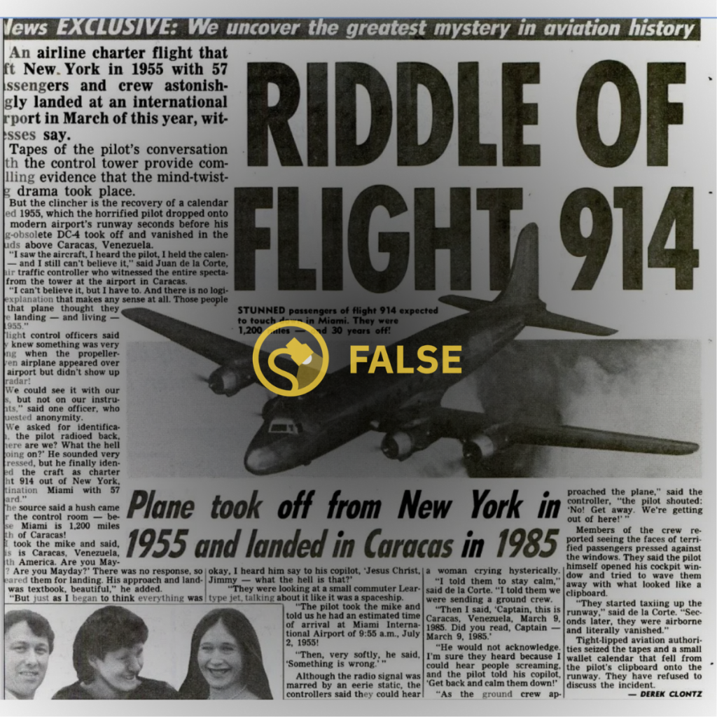 Avionul care a dispărut în 1955 și a reapărut în 1985. Adevărul din spatele legendei zborului Pan Am 914