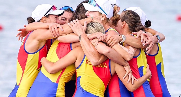 Bucurie fără margini la Amsterdam! România a zdrobit cronometrele: aur mondial și RECORD MONDIAL pentru barca feminină de 8+1