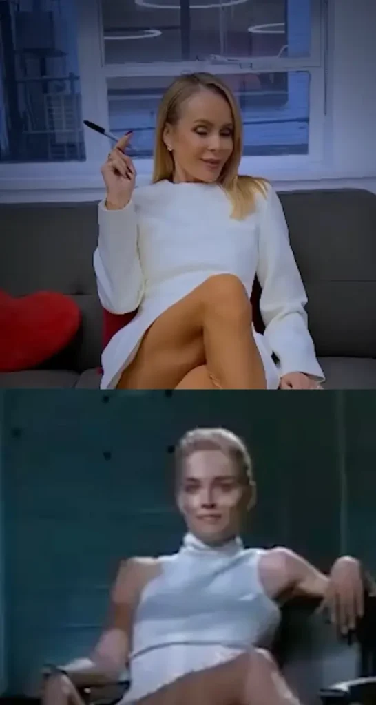 Amanda Holden, apariție incendiară în stilul Sharon Stone! A recreat scena din „Basic Instinct” care a șocat Hollywoodul